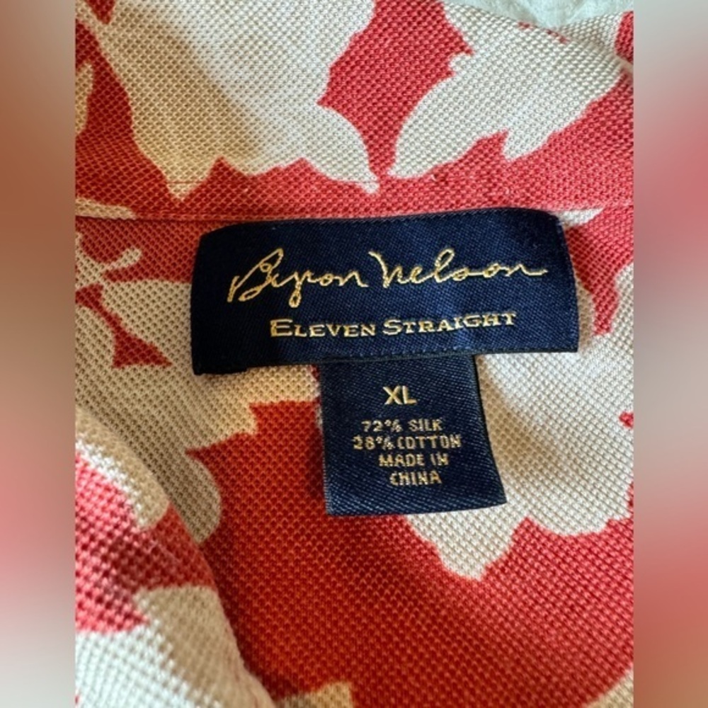 byron nelson polo silk shirt Men’s Polo Size XL Coral - Picture 5 of 5